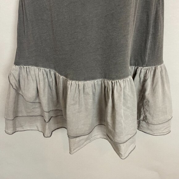 Splendid Dress Ruffle Mini Dropped Waist Sz Small Supima Cotton Gray Lightweight - Picture 5 of 10